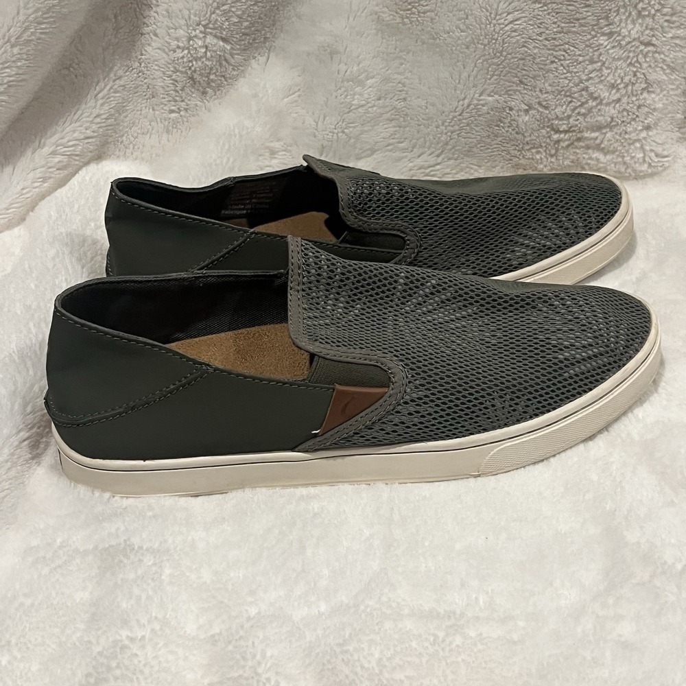 OLUKAI Pehuea Women's Slip On Sneakers Casual‎ Everyday Shoes Dusty Olive Palm